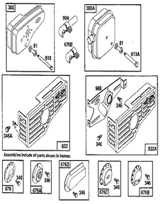 Muffler Assembly Diagram and Parts List for 122700  Briggs and Stratton Engine